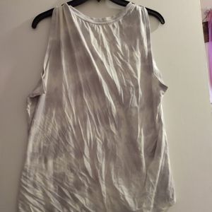 Grey and white tye dye style tank top